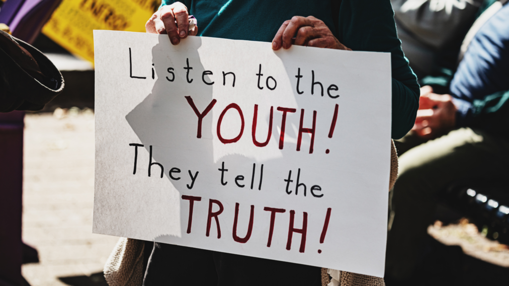 A protest poster about youth and climate change