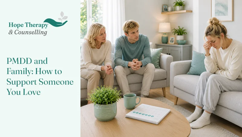 family concerned for woman with pmdd