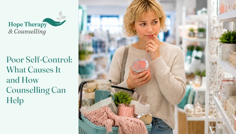 woman with poor self control
