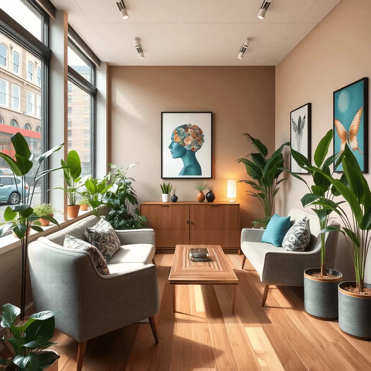 a cozy therapy office in central london with comfo