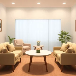 A calm, professional therapy room used for hypnotherapy sessions at Hope Therapy London