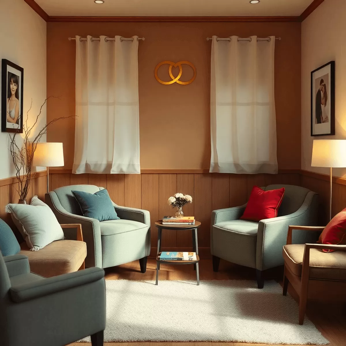 cozy therapy room featuring comfortable seating so