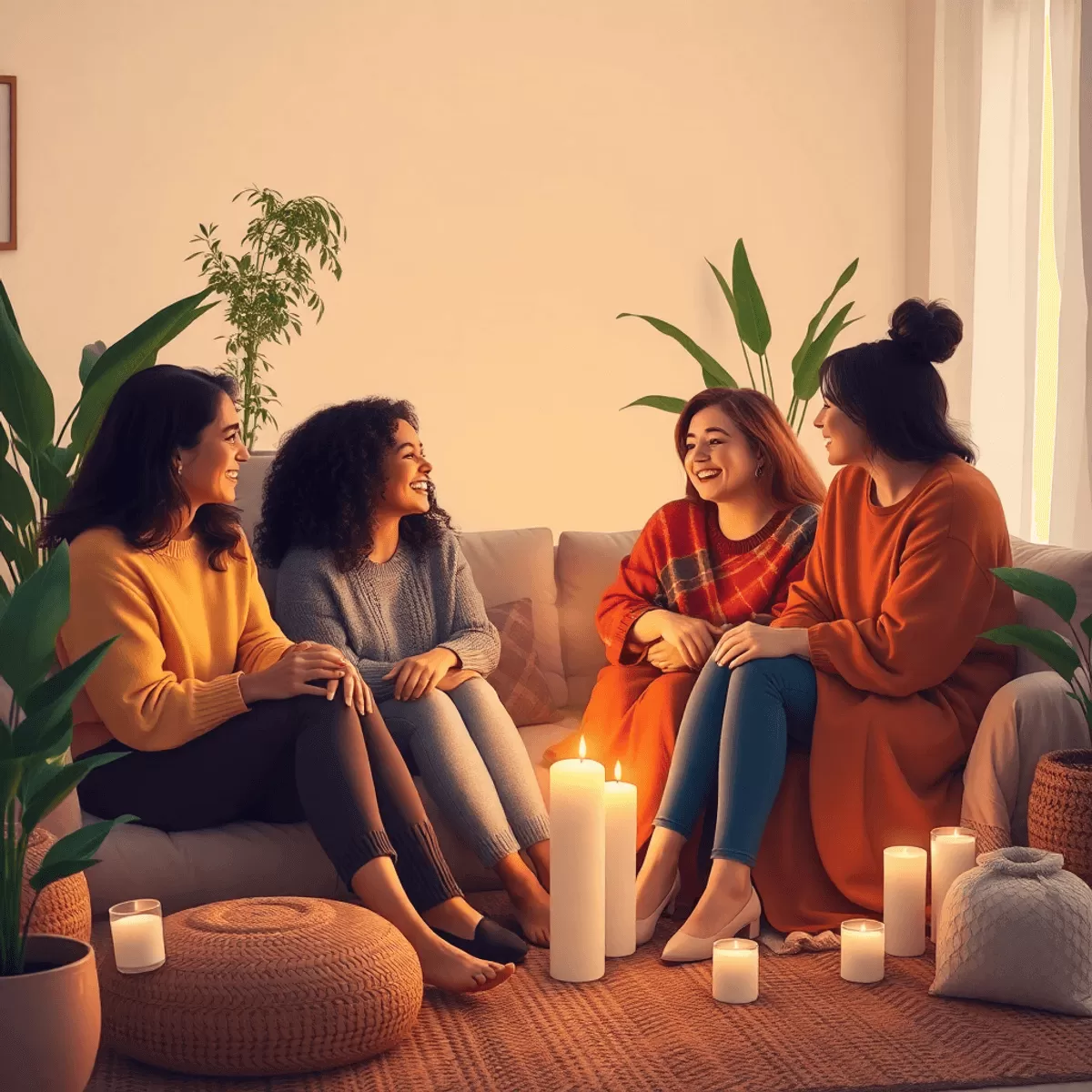 group of women sat chatting