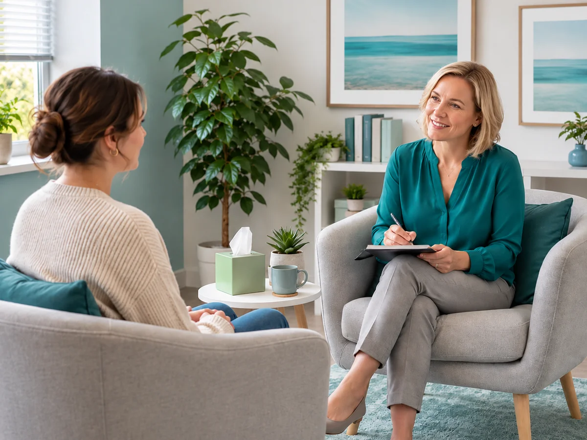 woman in counselling session