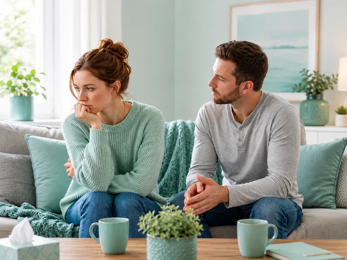 woman with pmdd and her supportive partner