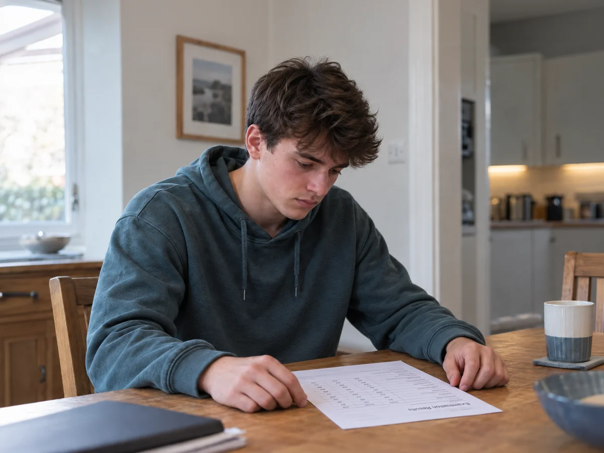 teenager disappointed with exam results