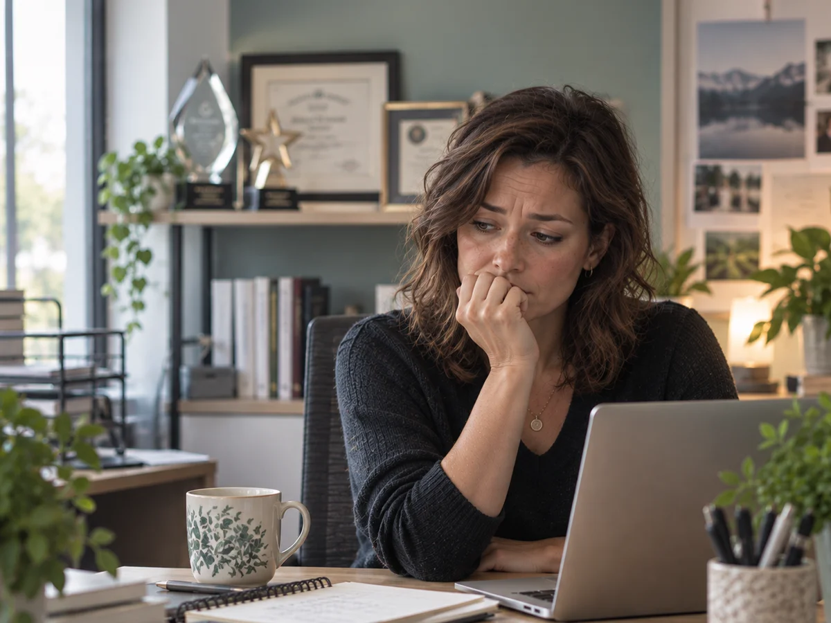 woman with imposter syndrome at work 1