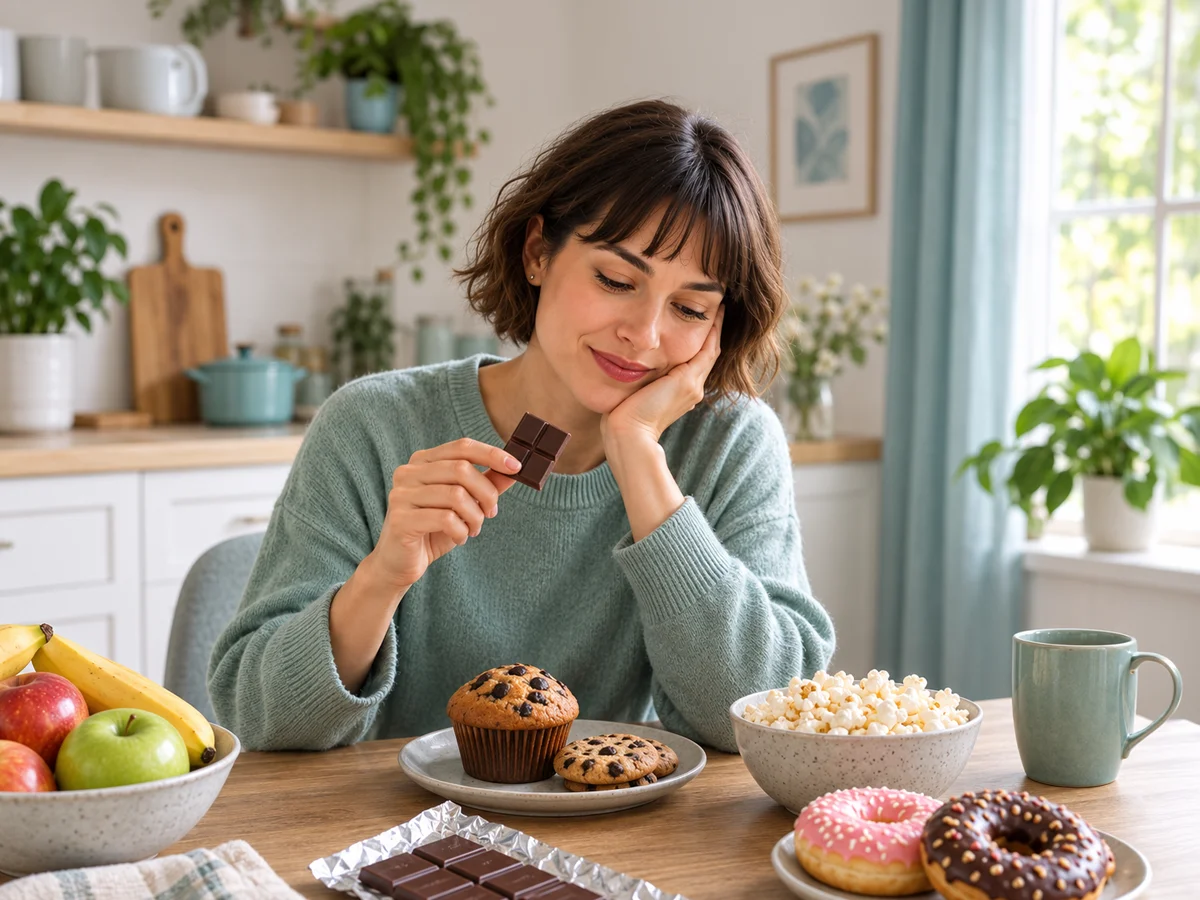 woman with pms having food cravings