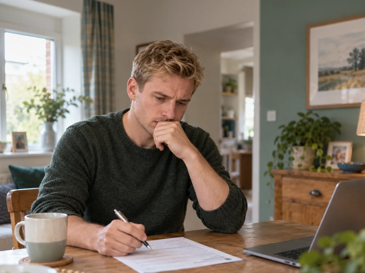 man completing anger issues test